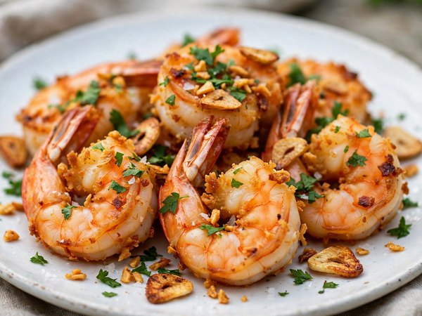 Knusprige Knoblauch-Garnelen aus der Heißluftfritteuse