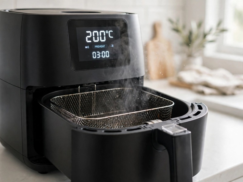 Airfryer wird auf 200 °C vorgeheizt