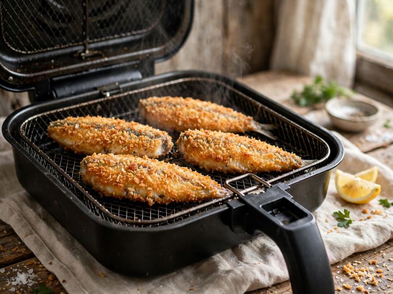 Knusprige, goldbraune Sardinen direkt aus dem Airfryer