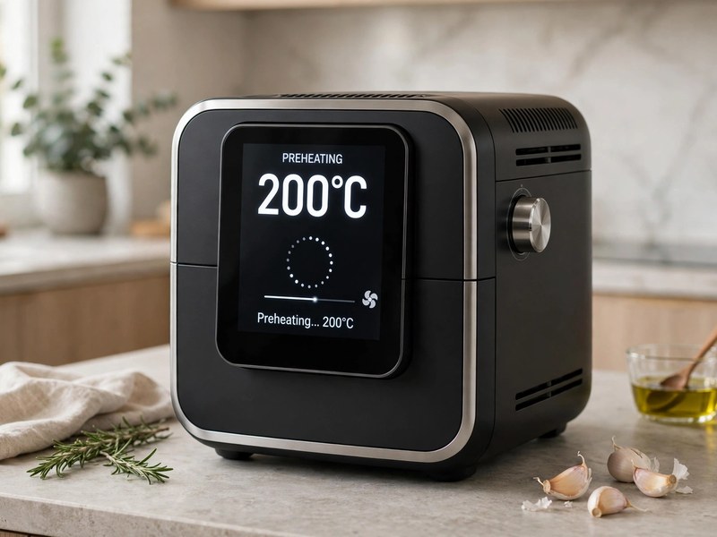 Airfryer wird auf 200 °C vorgeheizt