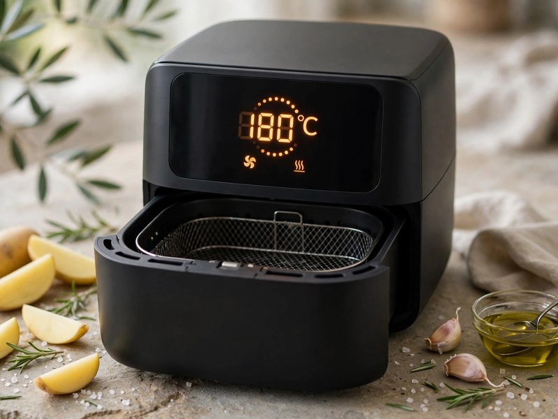 Airfryer wird auf 180 °C vorgeheizt