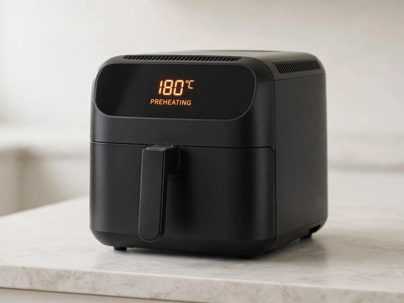 Airfryer wird auf 180 °C vorgeheizt